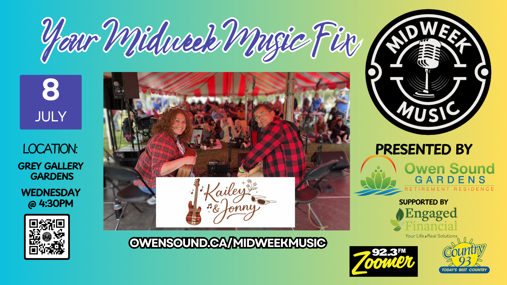 Event image Mid Week Music hosts Kailey and Jonny at Grey Gallery Gardens